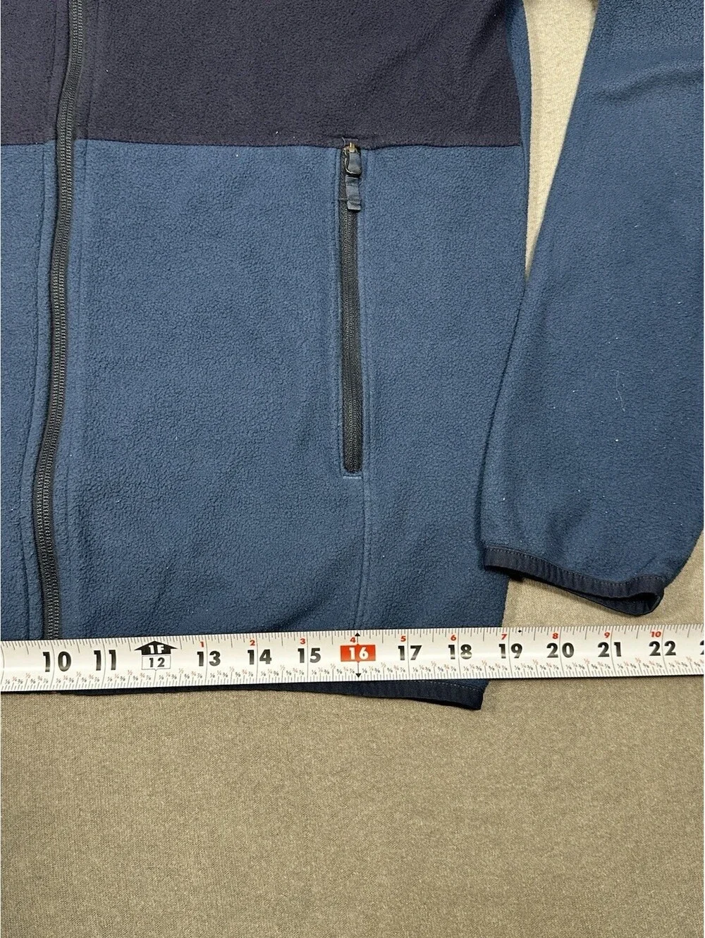 The North Face Mens Medium Full Zip Fleece Jacket Blue Two Tone Outdoor